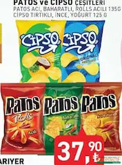 PATOS VE CİPSO ÇEŞİTLERİ 135 G fiyat ve kampanya bilgisi